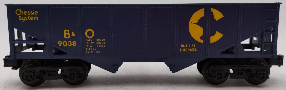 Lionel 6-9038 O Gauge Chessie Short 2-Bay Hopper Car #9038 EX/Box