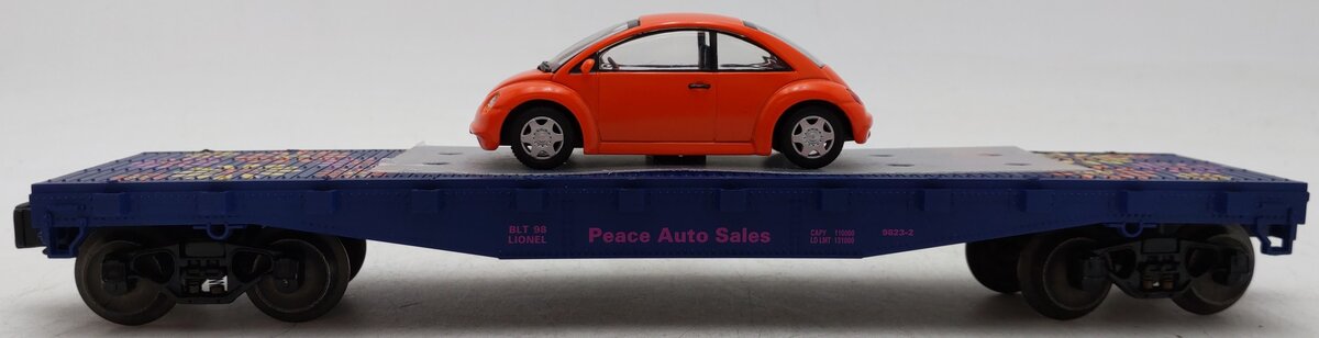 Lionel 6-19444 O Gauge Peace Auto Sales Flatcar with Volkswagen Bug EX/Box