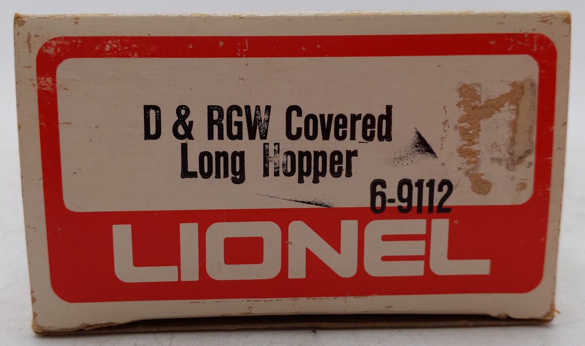 Lionel 6-9112 O Gauge Denver & Rio Grande Western Covered Long Hopper EX/Box