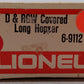 Lionel 6-9112 O Gauge Denver & Rio Grande Western Covered Long Hopper EX/Box
