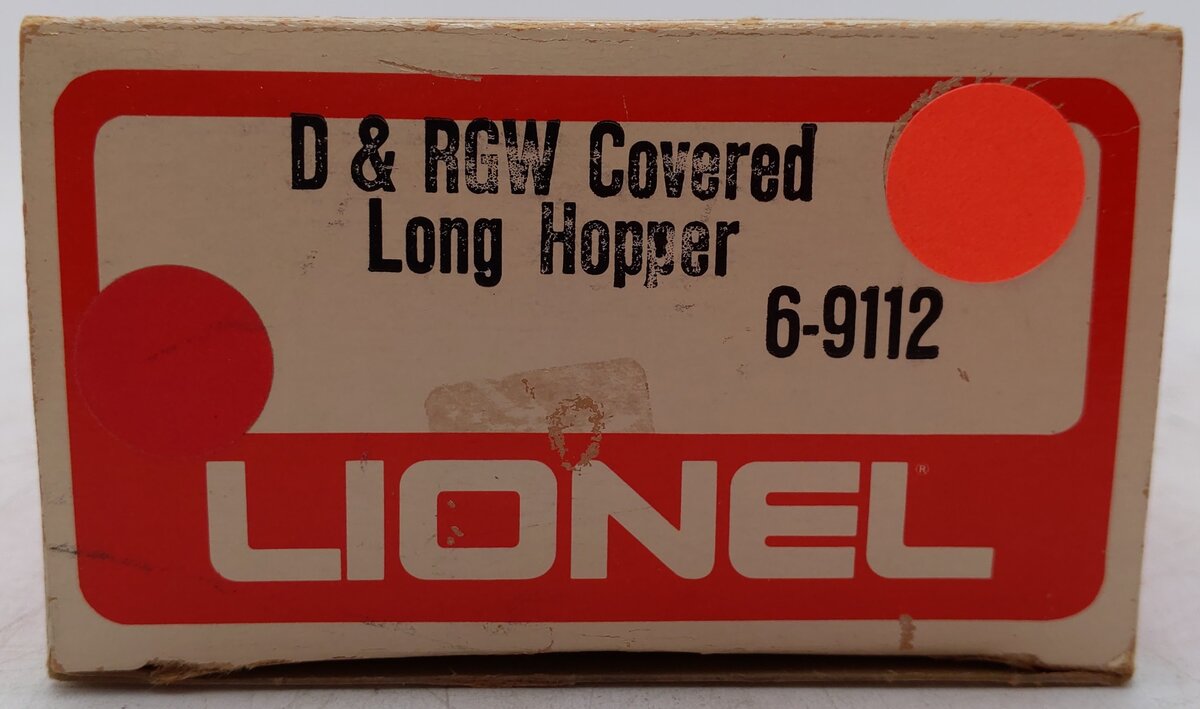 Lionel 6-9112 O Gauge Denver & Rio Grande Western Covered Long Hopper EX/Box