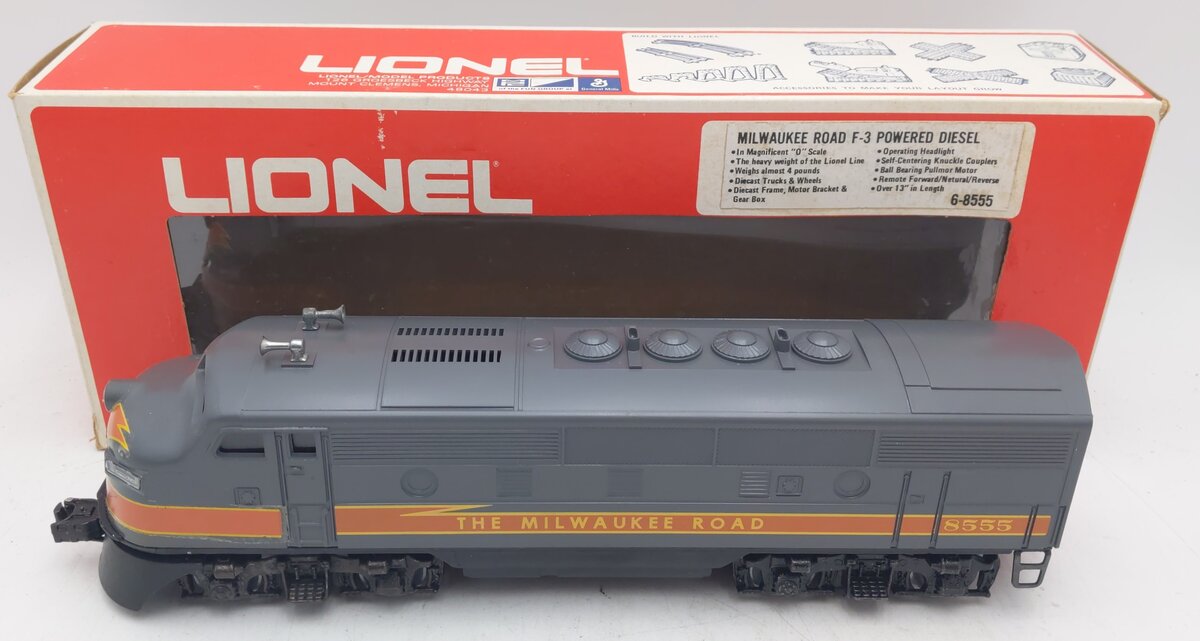 Lionel 6-8555 O Gauge Milwaukee Road F-3 Powered A Unit Diesel Locomotive EX/Box