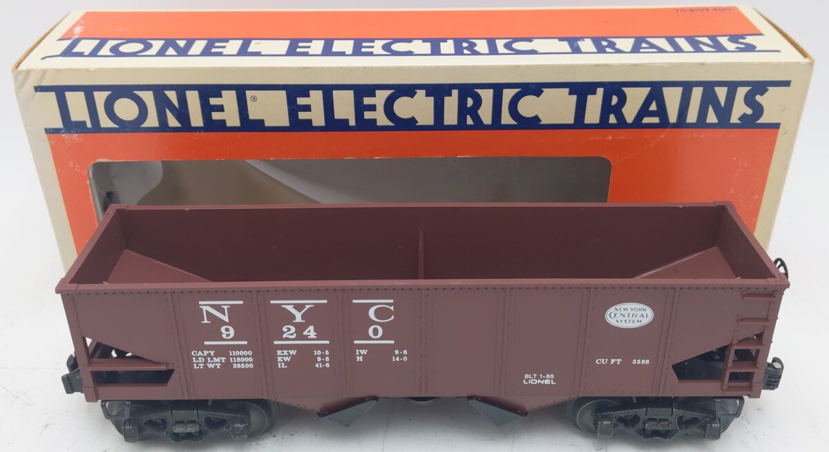 Lionel 6-9240 O Gauge New York Central 2-Bay Operating Hopper #9240 VG/Box