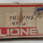 Lionel 6-9710 O Gauge Rutland Boxcar EX/Box