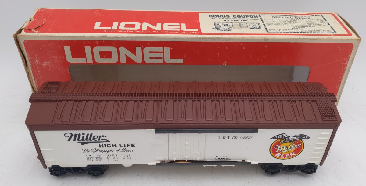 Lionel 6-9852 O Gauge Miller Beer Billboard Reefer Car EX/Box
