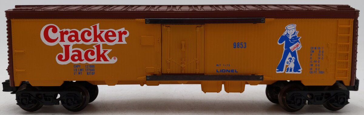 Lionel 6-9853 O Gauge Cracker Jack Billboard Reefer Car (Yellow) EX/Box