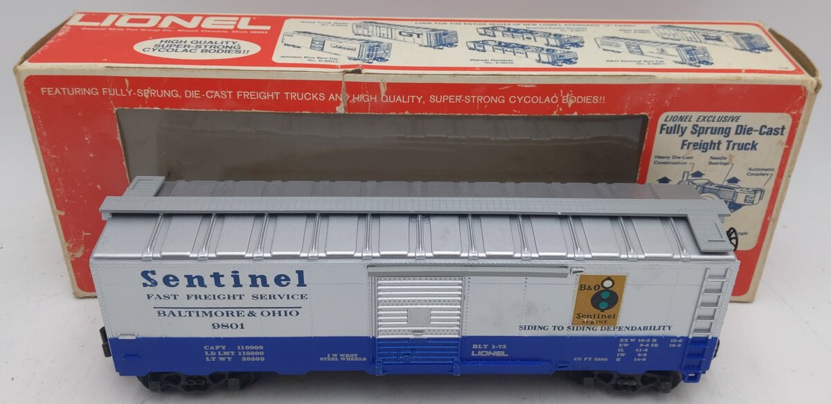 Lionel 6-9801 O Gauge Baltimore & Ohio Sentinel Box Car EX/Box