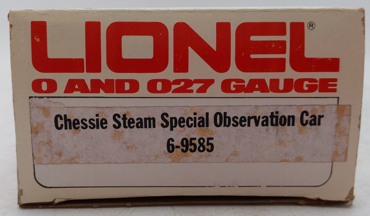 Lionel 6-9585 O Gauge Chessie Steam Special Observation Car #9585 EX/Box