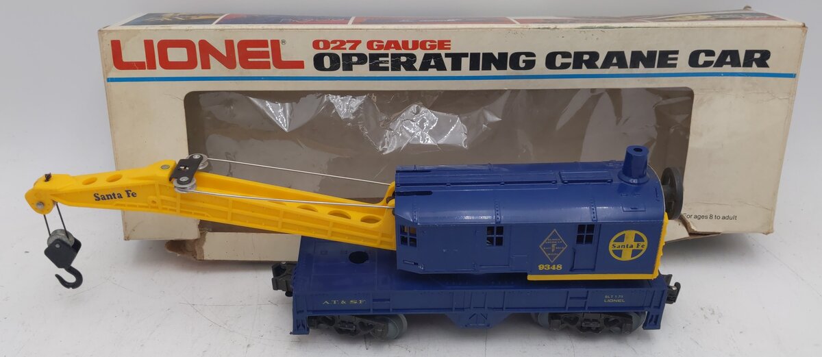 Lionel 6-9348 O Gauge Santa Fe Crane Car VG/Box