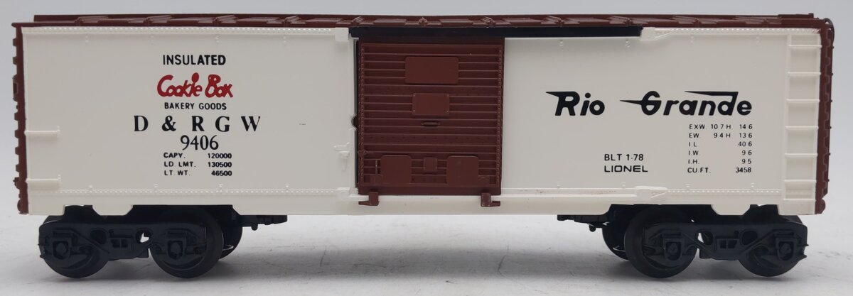 Lionel 6-9406 O Gauge Denver and Rio Grande West Cookie Boxcar LN/Box