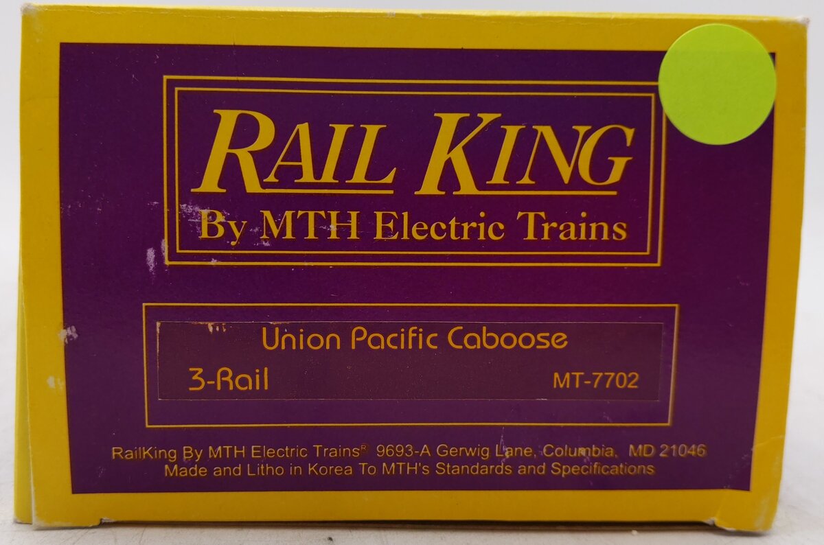 MTH 30-7702 O Gauge Union Pacific Caboose #3821 EX/Box