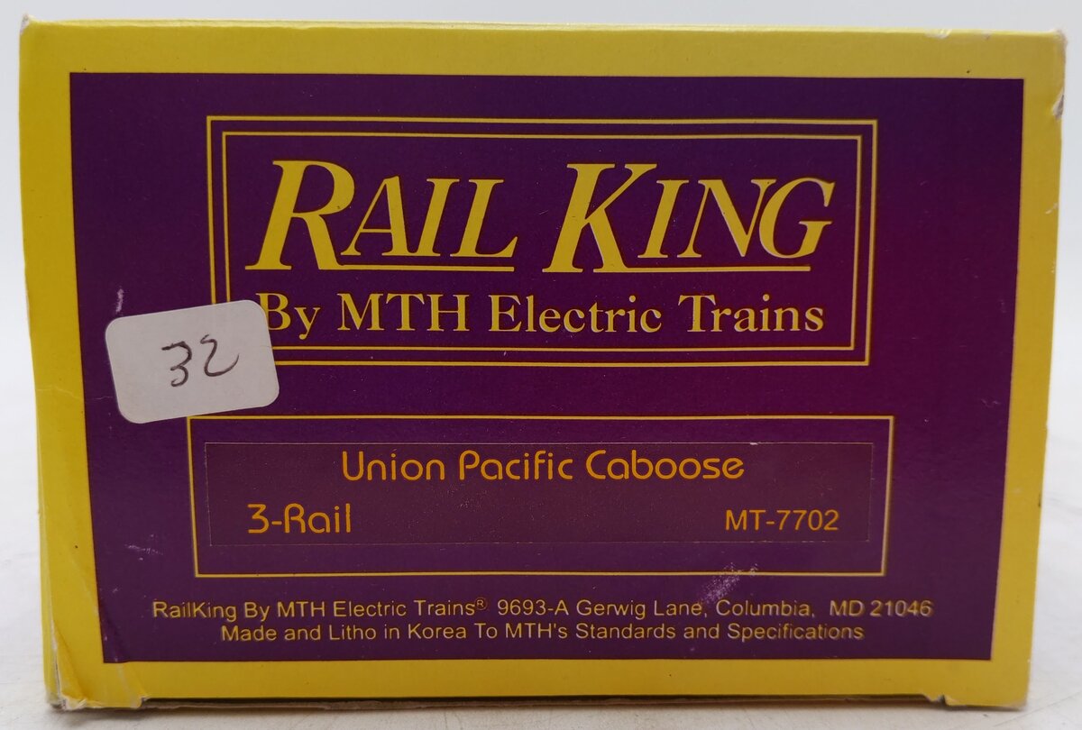 MTH 30-7702 O Gauge Union Pacific Caboose #3821 EX/Box