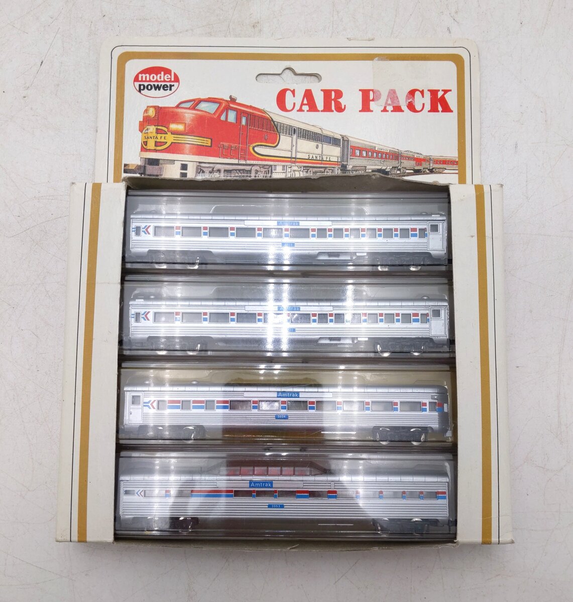 Model Power 3033-4 N Scale Amtrak Streamline Passenger Car Set (Set of 4) NIB