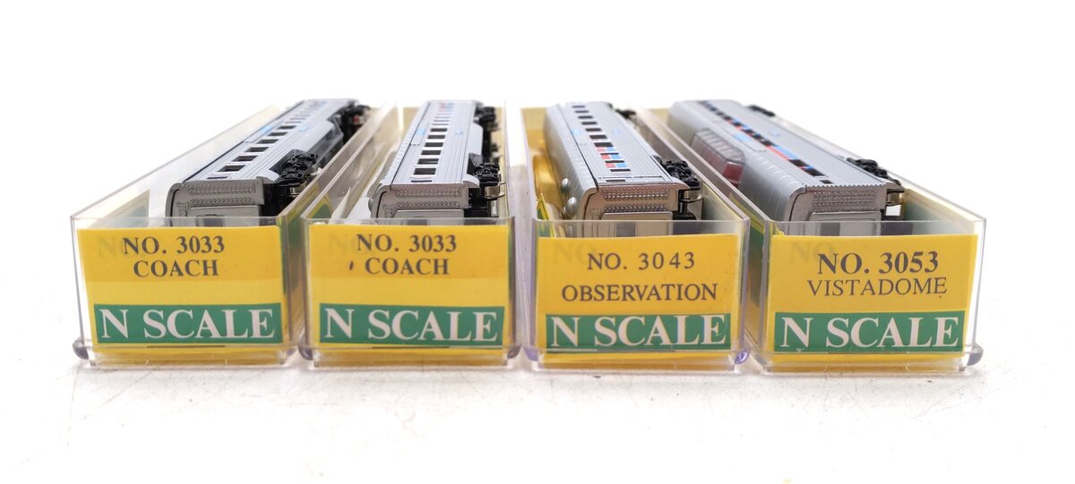 Model Power 3033-4 N Scale Amtrak Streamline Passenger Car Set (Set of 4) NIB