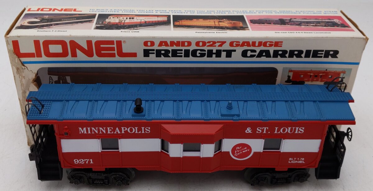 Lionel 6-9271 O Gauge Minneapolis & St. Louis Bay Window Lighted Caboose VG/Box