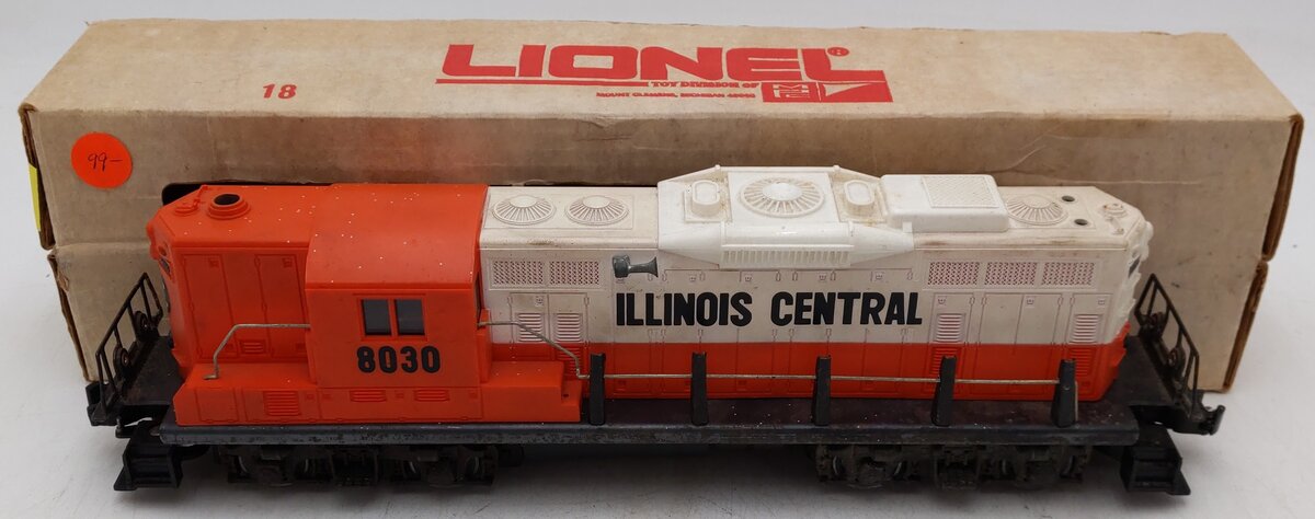 Lionel 6-8030 O Gauge Illinois Central GP-9 Diesel Locomotive #8030 VG/Box