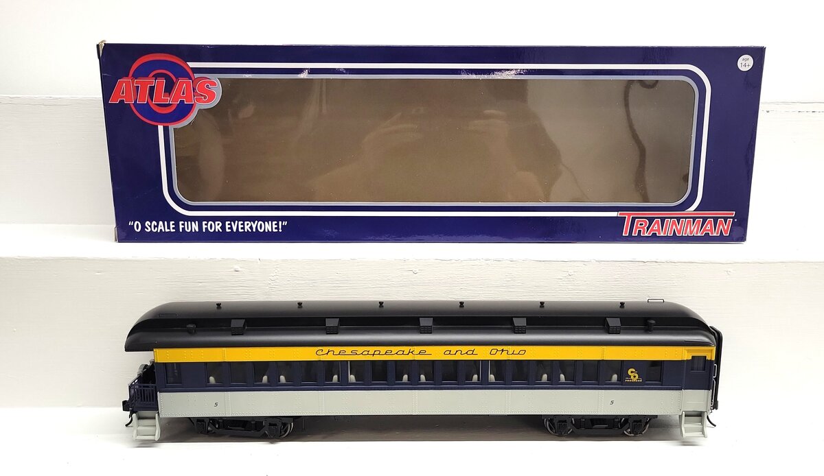 Atlas 2002756-1 O Chesapeake & Ohio Trainman 60' Observation Car #5 - 2 Rail LN/Box