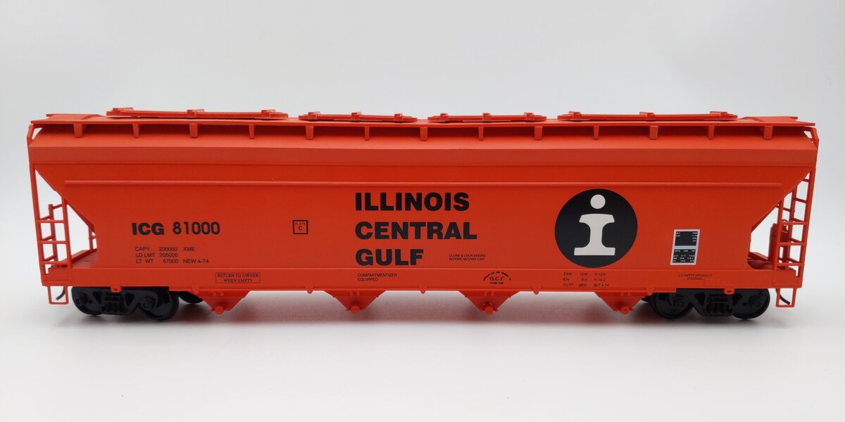 Weaver O Scale Illinois Central Gulf 4-Bay Covered Hopper #81000 (2-Rail) EX/Box