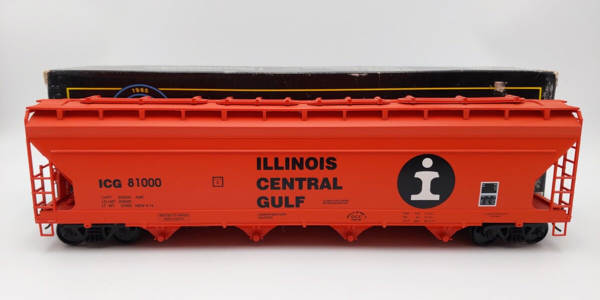 Weaver O Scale Illinois Central Gulf 4-Bay Covered Hopper #81000 (2-Rail) EX/Box