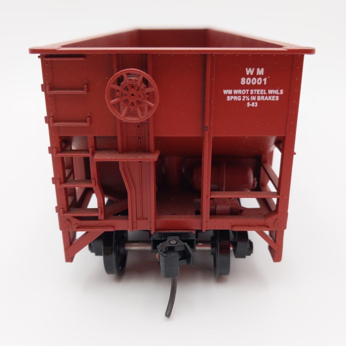Weaver U2221 O Scale Western Maryland 3-Bay Ribbed Coal Car #80001 (2-Rail) EX/Box