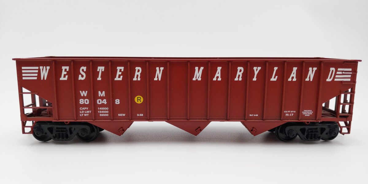 Weaver U2221 O Scale Western Maryland 3-Bay Ribbed Coal Car #80048 (2-Rail) EX/Box