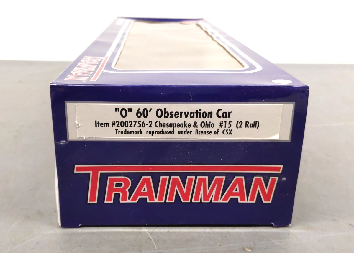 Atlas 2002756-2 O Chesapeake & Ohio Trainman 60' Observation Car #15 (2 Rail) LN/Box