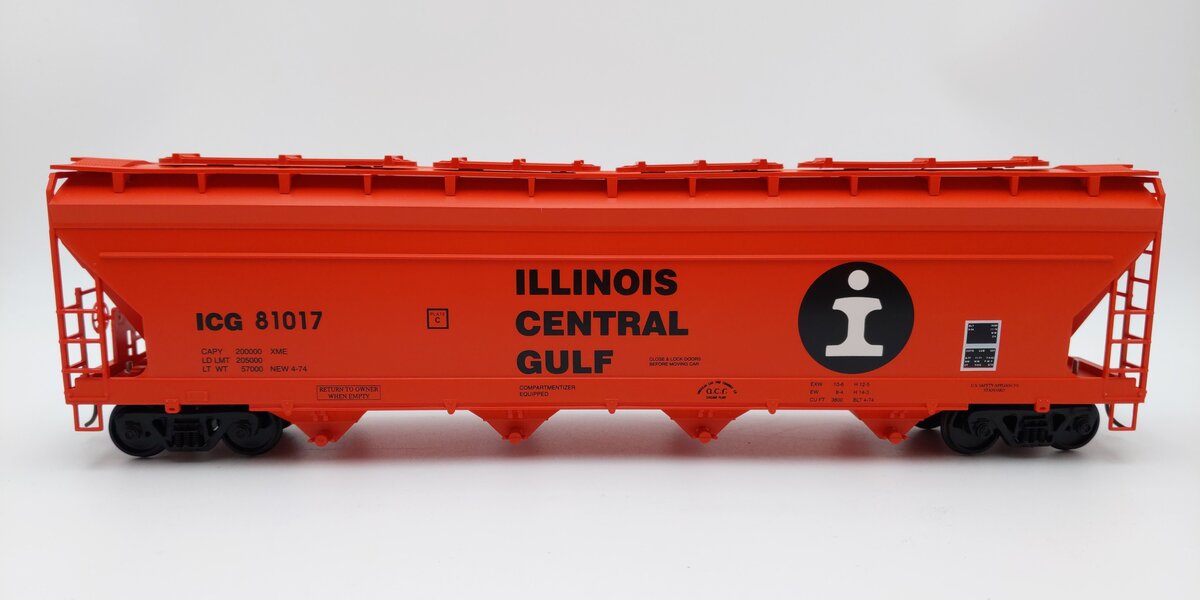 Weaver O Scale Illinois Central Gulf Gulf 4 Bay ACF Hopper Car #81017 (2-Rail) EX/Box