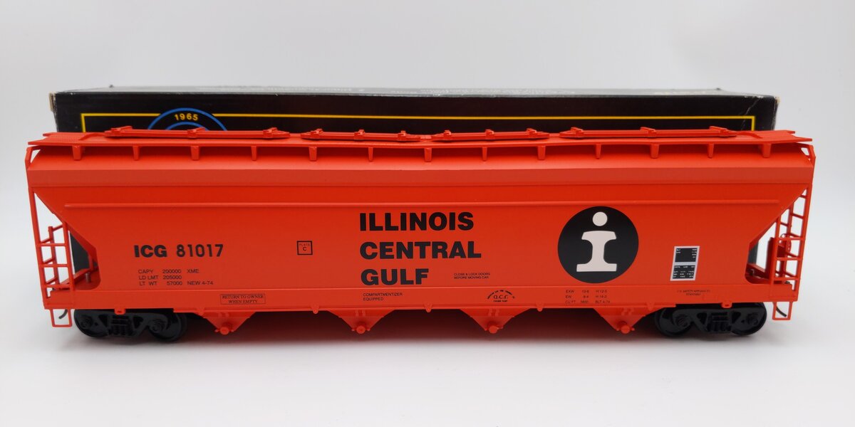 Weaver O Scale Illinois Central Gulf Gulf 4 Bay ACF Hopper Car #81017 (2-Rail) EX/Box