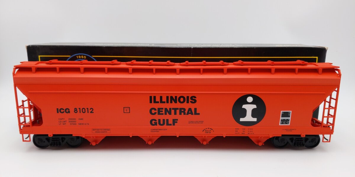 Weaver O Scale Illinois Central Gulf Gulf 4 Bay ACF Hopper Car #81012 (2-Rail) EX/Box