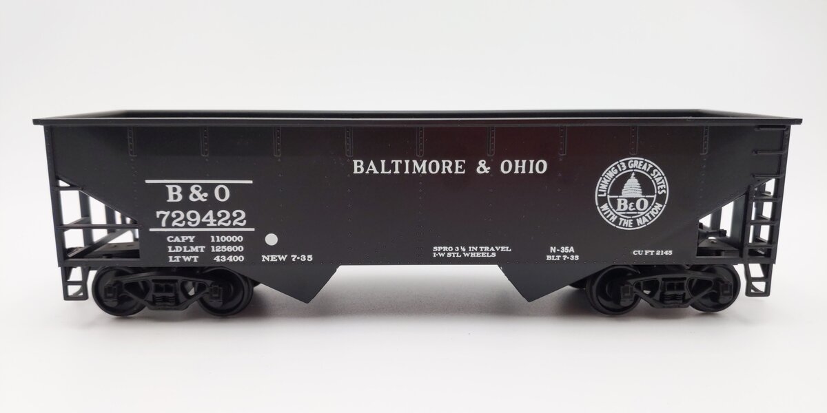 Weaver O Scale Baltimore & Ohio 2-Bay Hopper Car #729422 (2-Rail) EX