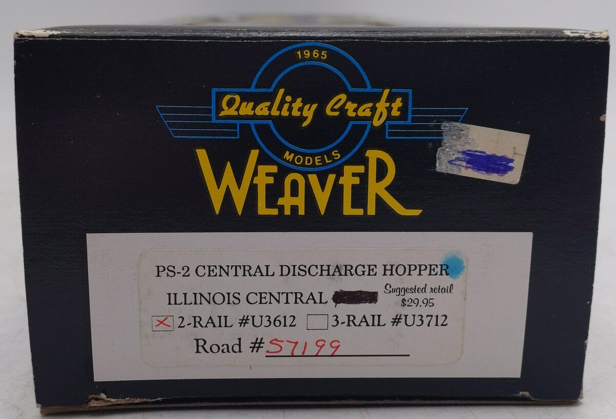 Weaver U3612 O Scale Illinois Central Hopper #57119 (2-Rail) EX/Box