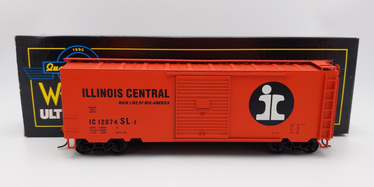 Weaver U2029 O Scale Illinois Central PS-1 40' Boxcar #12074 (2-Rail) EX/Box