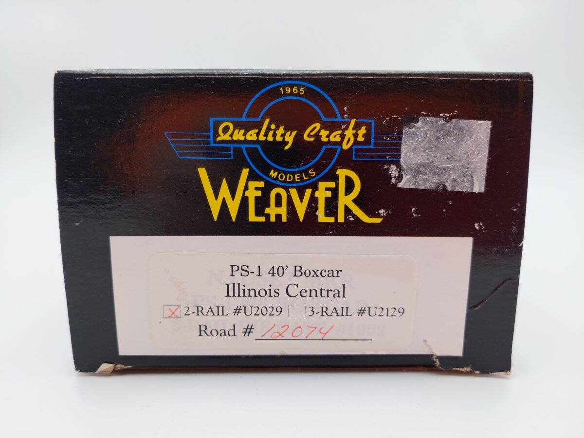 Weaver U2029 O Scale Illinois Central PS-1 40' Boxcar #12074 (2-Rail) EX/Box