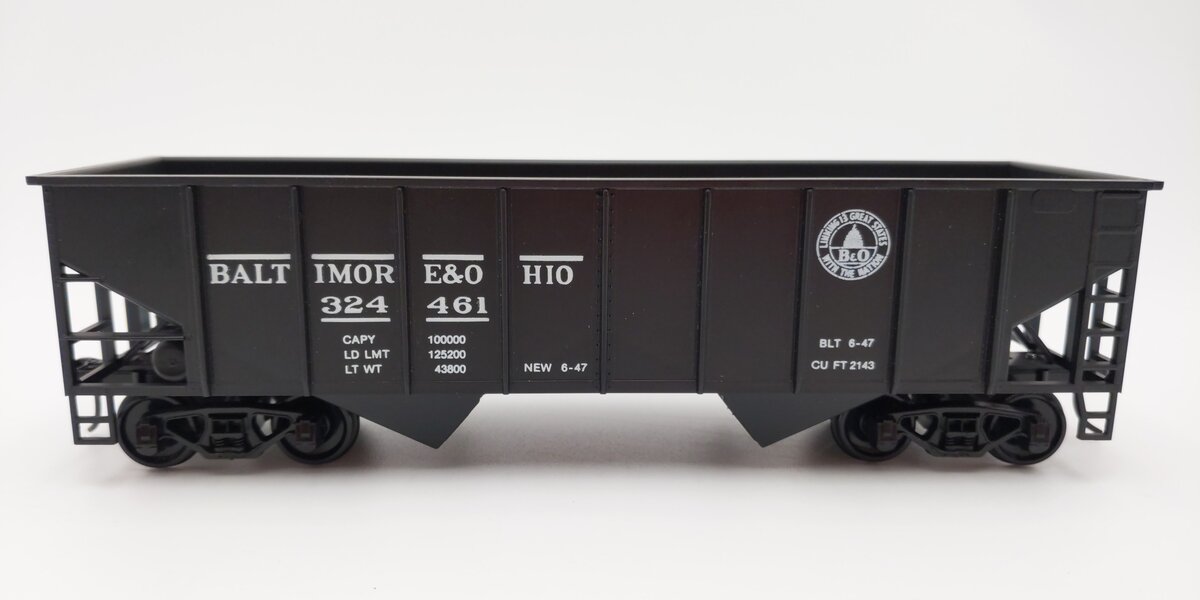 Weaver 2098 O Scale Baltimore & Ohio 36' Ribbed-Side Hopper #324461 (2-Rail) EX/Box