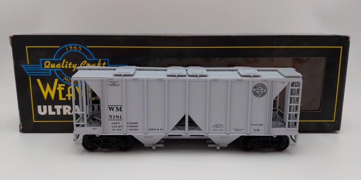 Weaver O Scale Western Maryland "WMRHS' AC-2 Covered Hopper #5181 (2-Rail) EX/Box