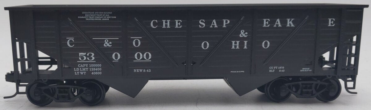 Weaver U15004 O Gauge Chesapeake & Ohio 2-Rail Hopper Car #53000 EX/Box