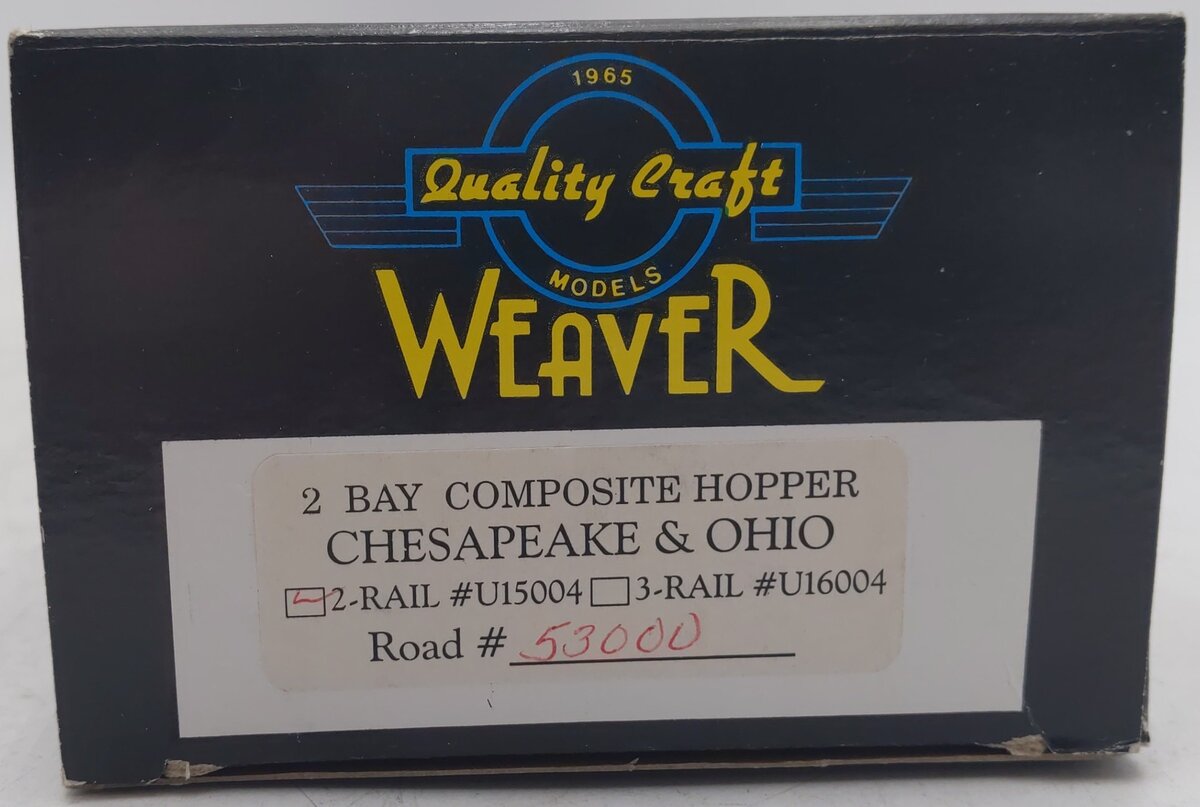 Weaver U15004 O Gauge Chesapeake & Ohio 2-Rail Hopper Car #53000 EX/Box