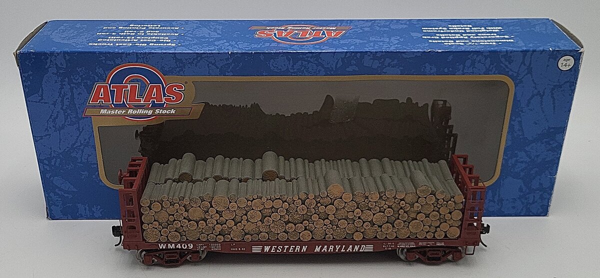 Atlas 3004405-2 Western Maryland 42' Pulpwood Flat Car #409 (2-Rail) LN/Box