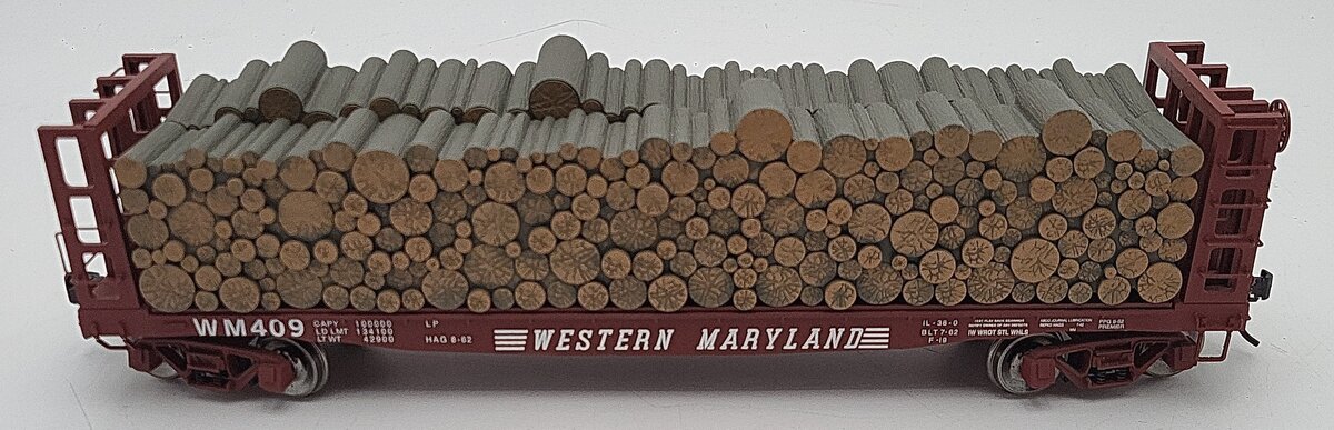 Atlas 3004405-2 Western Maryland 42' Pulpwood Flat Car #409 (2-Rail) LN/Box