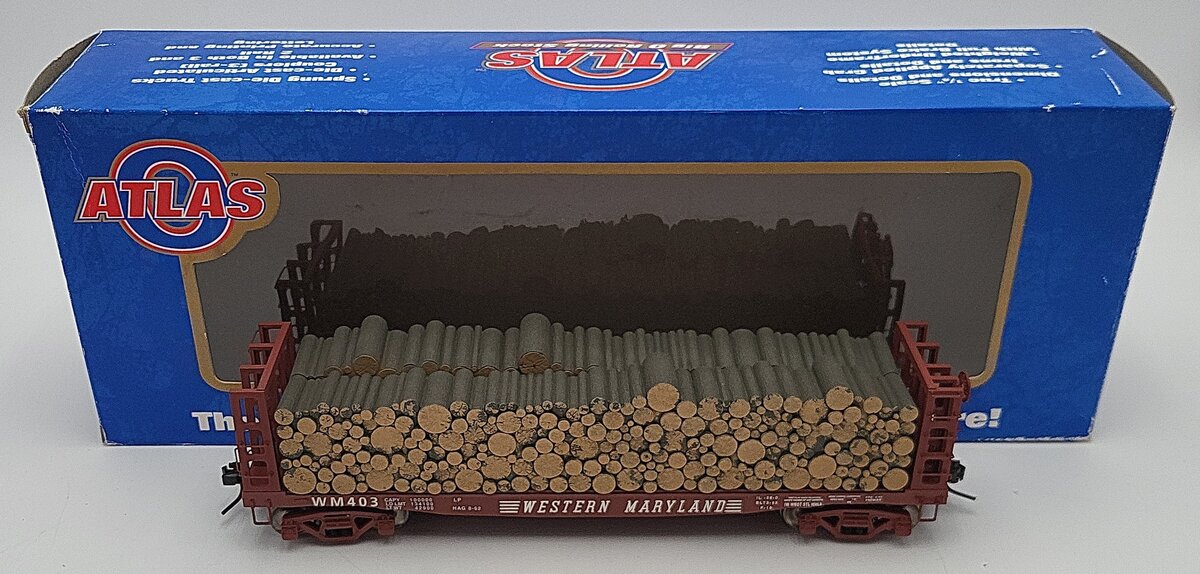 Atlas 7276-2 O Scale Western Maryland Lumber Car #403 2-rail LN/Box