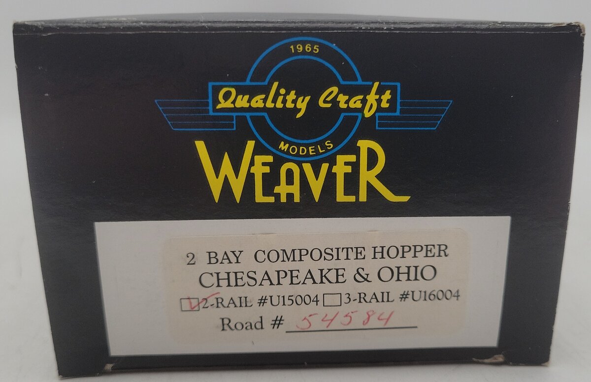 Weaver U15004 O Scale Chesapeake & Ohio Hopper Car #54584 (2-Rail) EX/Box
