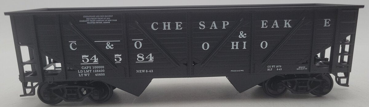 Weaver U15004 O Scale Chesapeake & Ohio Hopper Car #54584 (2-Rail) EX/Box