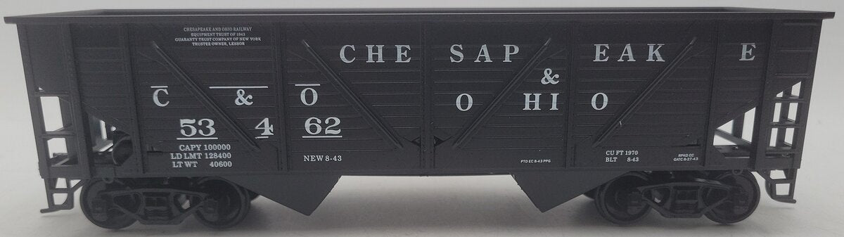 Weaver U15004 O Gauge Chesapeake & Ohio 2-Rail Hopper Car #53462 EX/Box