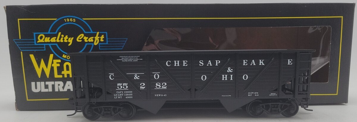 Weaver U15004 O Scale 2-Rail Chesapeake & Ohio Hopper Car #55282 EX/Box