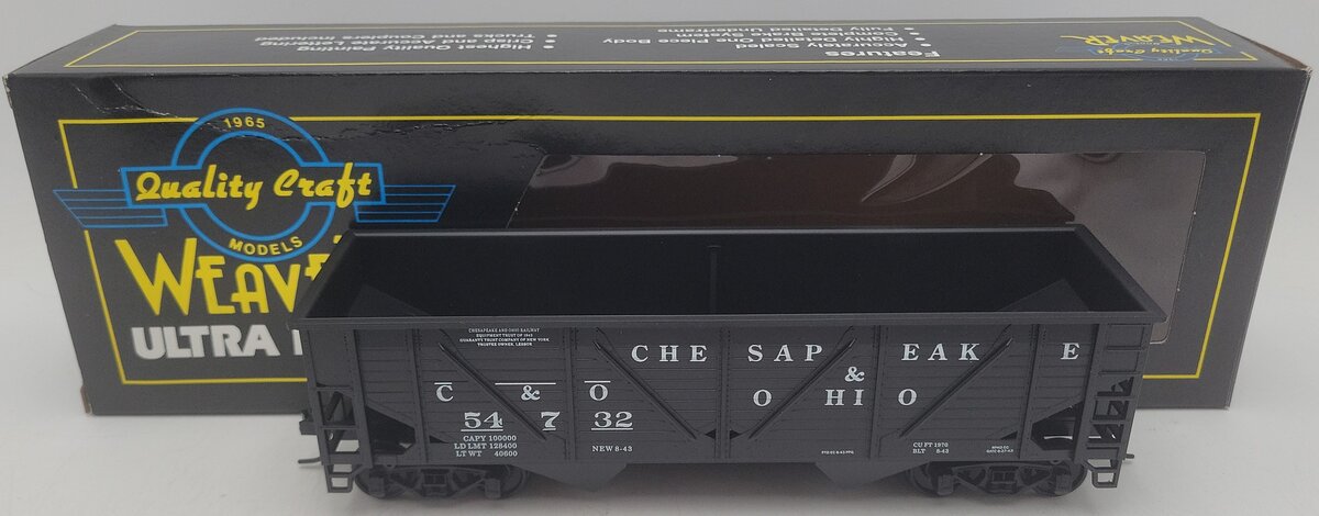 Weaver O Scale Chesapeake & Ohio Composite Hopper Car #54732 (2-Rail) EX/Box