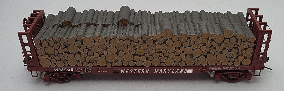 Atlas 7276-4 O Scale Western Maryland Lumber Car #405 2-rail LN/Box