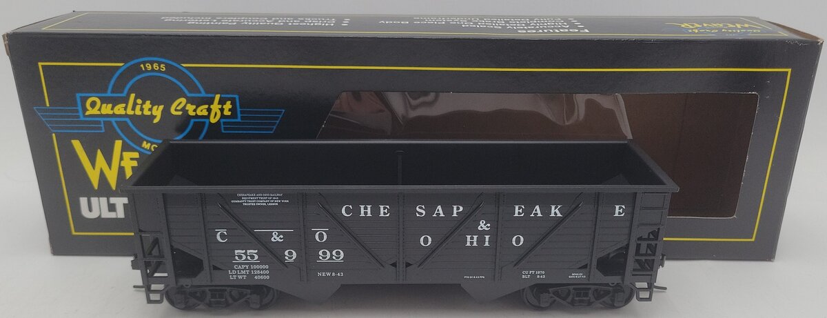 Weaver O Scale Chesapeake & Ohio Hopper Car #55999 (2 Rail) EX/Box