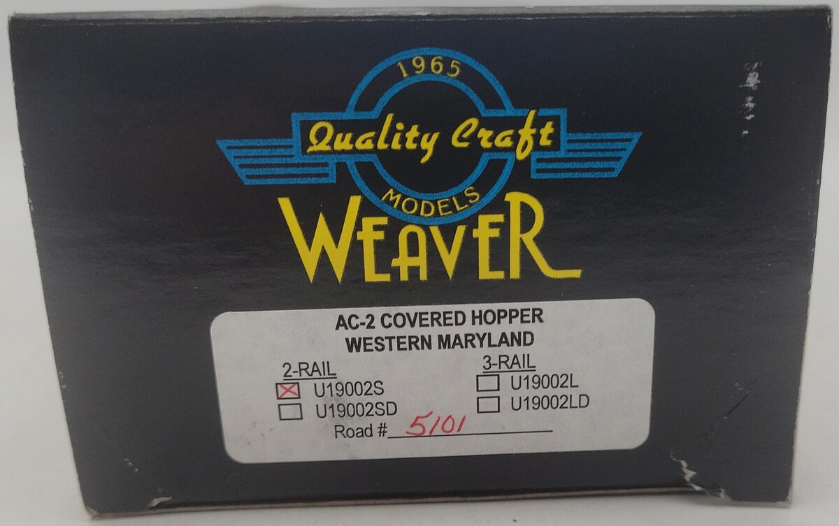 Weaver U19002S O Scale Western Maryland AC-2 Covered Hopper #5101 (2-Rail) EX/Box