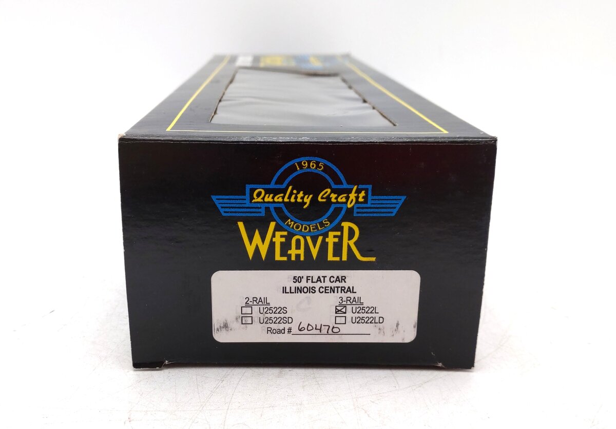Weaver U2522L O Scale Illinois Central 50' Flatcar #60470 - 2 Rail LN/Box