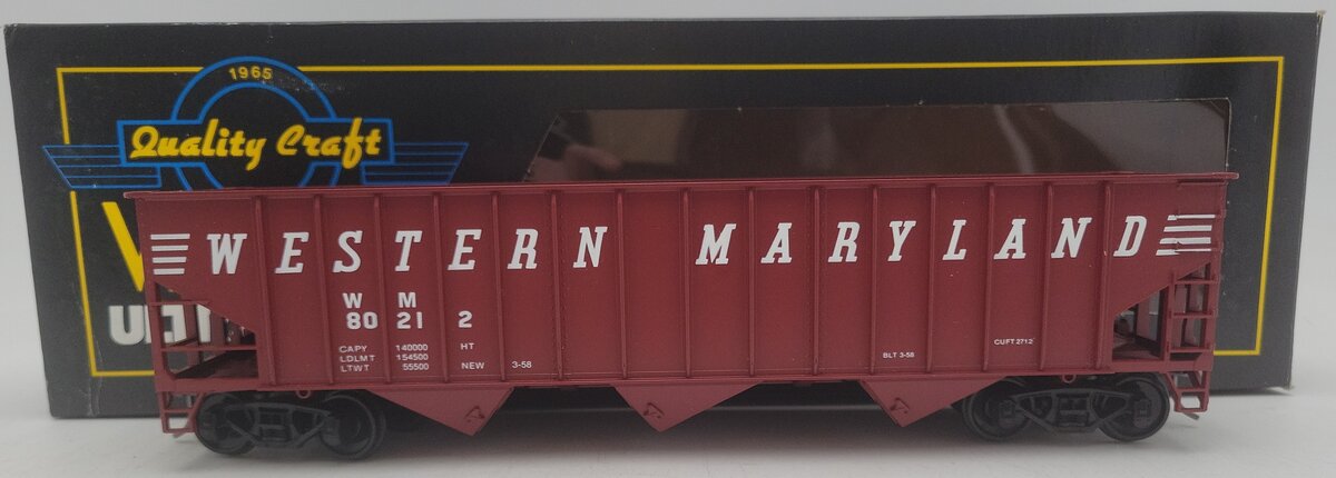 Weaver 4029 O Scale 2-Rail Western Maryland 3 Bay Coal Car #80212 EX/Box